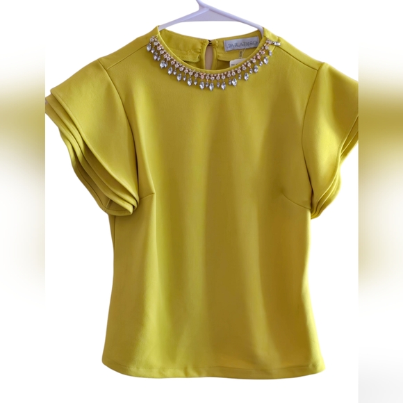 PARADISO Citrus Yellow Bling Blouse - Picture 4 of 8